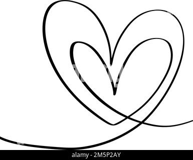 Vector Love Two Hearts Logo-Schild. Romantische Symbolpaare, Leidenschaft und Hochzeit. Kalligraphie-Design-Element des valentinstages. Vorlage Stock Vektor