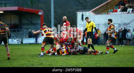 Llandovery RFC V Carmarthen Quins 2022 Indigo Prem Stockfoto