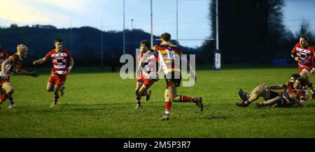 Llandovery RFC V Carmarthen Quins 2022 Indigo Prem Stockfoto