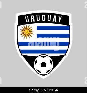 Illustration des Uruguay Shield Mannschaftsabzeichens für Fußballturnier Stockfoto