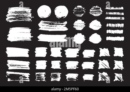 Satz Pinselstriche, handbemalt mit schwarzer Tinte Stock Vektor