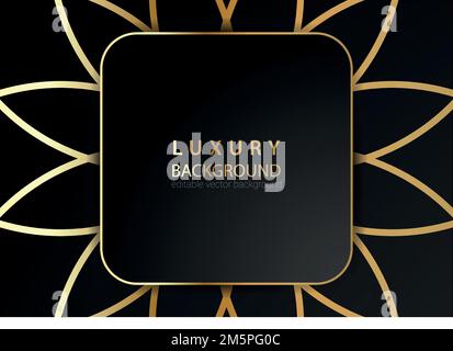 Luxuriöser Hintergrund mit abstrakten schwarzen und goldenen Linien. Stock Vektor