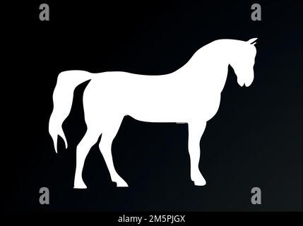Weiße Silhouette eines Pferdes. Körpersilhouetten zur Designer-Vektorillüstration Stock Vektor