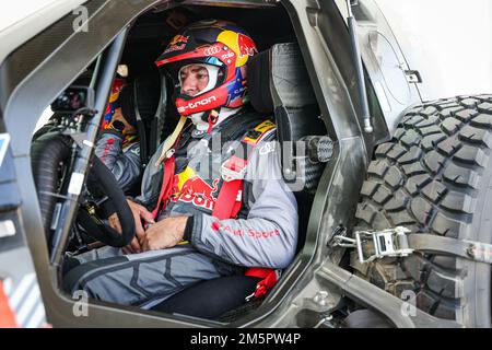 SAINZ Carlos (SPA), Team Audi Sport, Audi RS Q e-tron E2, Auto, Portrait während des Privattests des Dakar 2023, vom 28. Bis 29. Dezember 2022 in der Nähe von Yanbu, Saudi-Arabien - Photo Florent Gooden / DPPI Stockfoto