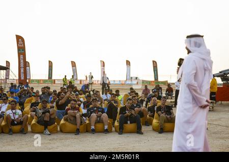 Yanbu, Saudi-Arabien. 30. Dezember 2022. Atmosphäre bei der Pressekonferenz für die 2023 W2RC-Meisterschaft während der Dakar 2023 vom 28. Bis 30. Dezember 2022 im Sea Camp bei Yanbu, Saudi-Arabien - Foto: Julien Delfosse/DPPI/LiveMedia Credit: Independent Photo Agency/Alamy Live News Stockfoto