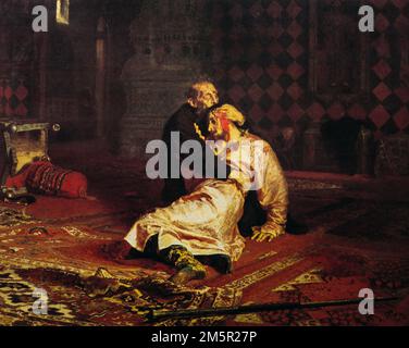 Ivan der schreckliche und sein Sohn Ivan am 16. November 1581 ist Ein Gemälde der russischen Realistin Ilya Repin. Er zeigt den trauernden Zaren Russlands IV Stockfoto