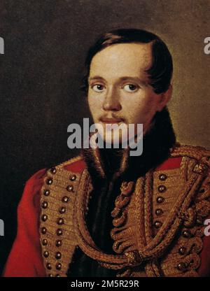 Porträt Von Michail Lermontov. Russischer Romantikautor, Dichter und Maler, wichtigster russischer Dichter nach Alexander Puschkins Tod 1837 und Grea Stockfoto