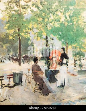 Gemälde Des Russischen Künstlers Konstantin Korovin, Pariser Café. Korovin War Der Führende Russische Impressionistische Maler. Stockfoto