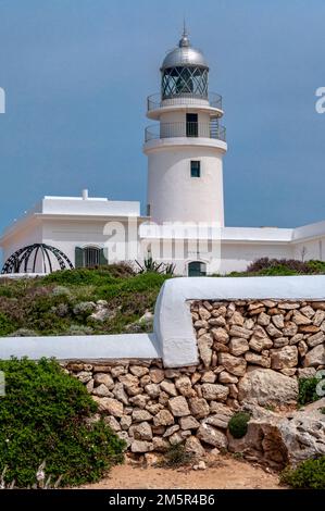 Far de Cavalleria (Leuchtturm Cavalleria), Es Mercadal, Menorca, Balearen, Spanien Stockfoto