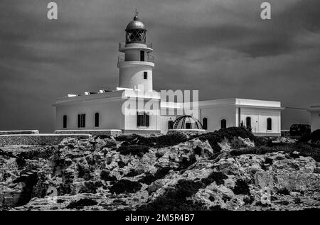 Far de Cavalleria (Leuchtturm Cavalleria), Es Mercadal, Menorca, Balearen, Spanien Stockfoto