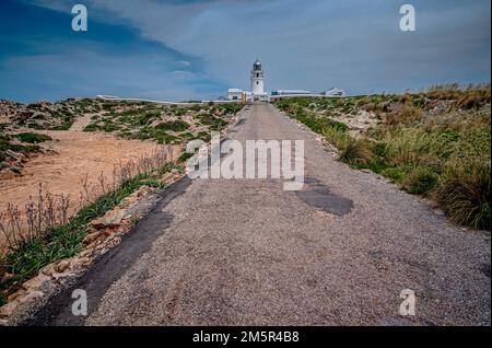 Far de Cavalleria (Leuchtturm Cavalleria), Es Mercadal, Menorca, Balearen, Spanien Stockfoto