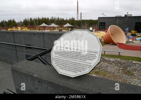 Nov. 12 2022, Sudbury Ontario, Kanada. The Big Nickel steht im Dynamic Earth Science Museum, Luke Durda/Alamy Stockfoto