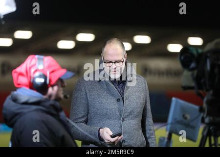 Manchester, Großbritannien. 30. Dezember 2022. Martin Bayfield *** während des Gallagher Premiership Rugby-Spiels zwischen Sale Sharks und Leicester Tigers im AJ Bell Stadium, Manchester, am 30. Dezember 2022. Foto von Simon Hall. Nur redaktionelle Verwendung, Lizenz für kommerzielle Verwendung erforderlich. Keine Verwendung bei Wetten, Spielen oder Veröffentlichungen von Clubs/Ligen/Spielern. Kredit: UK Sports Pics Ltd/Alamy Live News Kredit: UK Sports Pics Ltd/Alamy Live News Stockfoto