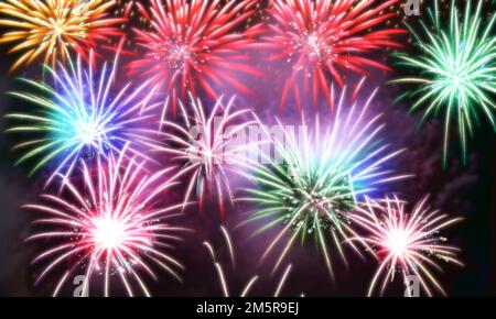 Feuerwerk-Show – digitale Illustration Stockfoto