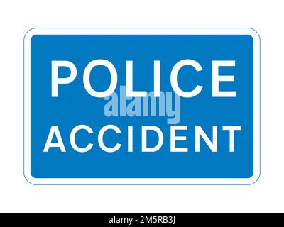 Verkehrszeichen für Polizeiunfälle Stockfoto