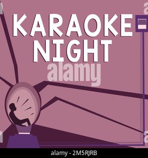 Inspiration mit dem Schild Karaoke Night. Business Showcase Entertainment mit Instrumentalmusik, gespielt von einer Maschine Stockfoto