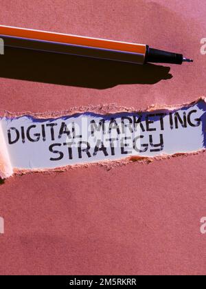 Textunterschrift Präsentation der digitalen Marketingstrategie, Business Overview Services, die digitale Kanäle nutzen, um Verbraucher zu erreichen Stockfoto