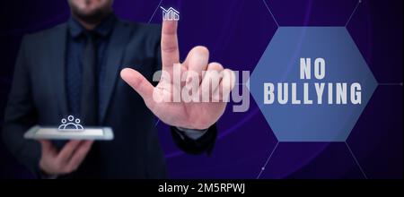 Schreiben mit Text No Bullying. Geschäftsidee stoppt aggressives Verhalten unter Kindern Stockfoto