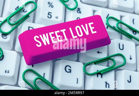 Begrifflicher Titel Sweet Love. Business Showcase Titel für Beliebte Person Happy Valentines Day Stockfoto