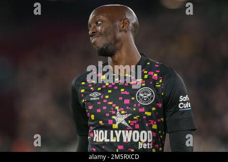 Yoane Wissa #11 von Brentford während des Premier League-Spiels West Ham United gegen Brentford im London Stadium, London, Großbritannien. 30. Dezember 2022. (Foto von Arron Gent/News Images) in London, Großbritannien, am 12/30/2022. (Foto: Arron Gent/News Images/Sipa USA) Guthaben: SIPA USA/Alamy Live News Stockfoto