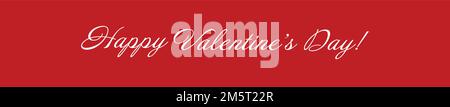 Ein rot-weißes Panoramabanner am Valentinstag, isoliert auf weißem Hintergrund Stock Vektor