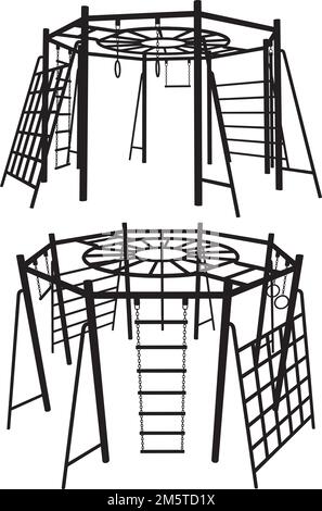 Kinderspielplatz-Vektor. Abbildung Isoliert Auf Weißem Hintergrund. Eine Vektordarstellung eines Kinderspielplatzes. Stock Vektor