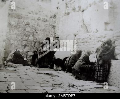 Jüdisch an der Westmauer in Jerusalem in den 1870er Jahren Stockfoto