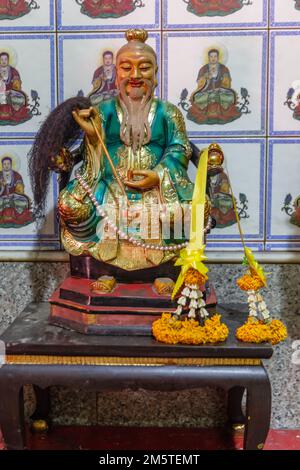 Wat Lokanukroh (Chua TU Te), chinesischer/vietnamesischer buddhistischer Tempel. Sampeng Lane, Chinatown, Bangkok, Thailand. Stockfoto