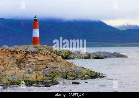 Les Eclaireurs Leuchtturm des Endes der Welt, Ushuaia, Argentinien Stockfoto