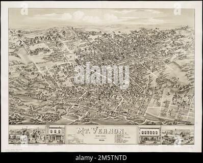 Mt. Vernon: New York, 1883. Vogelperspektive. Indiziert für Points of Interest. Enthält krank... Mount Vernon. Mount Vernon, New York, Westchester, County, Mount Vernon Stockfoto