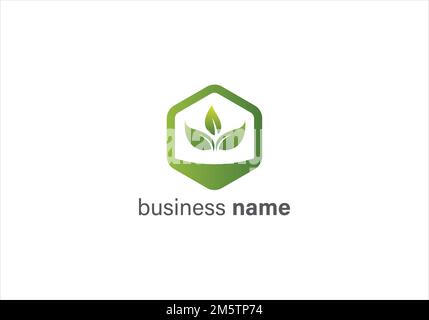 Abstraktes Logo und Designvorlage für grüne Blattökologie Naturvektor Stock Vektor