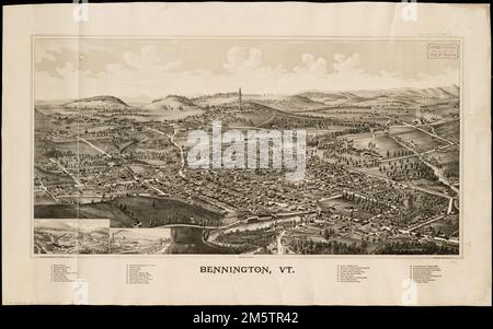 Bennington, Vt: [1887]. Vogelperspektive. Einschließlich krank. Und Index zu Points of Interest Vermont, Bennington, County, Bennington Stockfoto