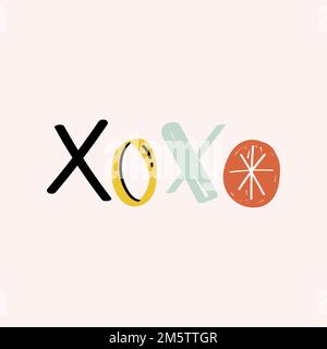 XOXO-Handschrift-Typographie Stock Vektor