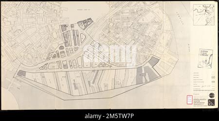 Downtown Waterfront-Faneuil Hall Stadterneuerungsgebiet Massachusetts R-77 : Anwesen. Ausrichtung nach Norden rechts. Enthält Standortplan. Stellt Immobilien dar, die in dieser Stadterneuerungsgegend von Boston erworben werden sollen... Massachusetts, Suffolk, County, Boston Stockfoto