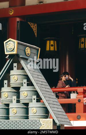 Architekturentwürfe des Sensoji-Tempels in Asakusa Stockfoto