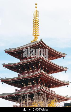 Architekturentwürfe des Sensoji-Tempels in Asakusa Stockfoto