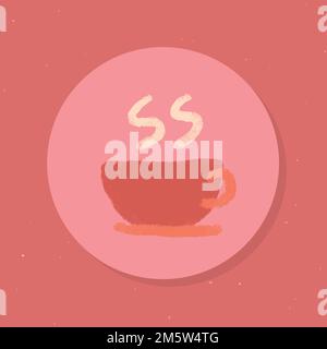 Die Geschichte auf Instagram hebt den Symbolvektor für Heißgetränke hervor Stock Vektor