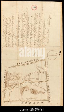 Plan von Bernardston, Name des Gutachters nicht angegeben, vom November 1794... Massachusetts, Franklin, County, Bernardston Stockfoto