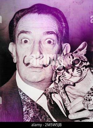 Salvador Dali. Digitale Verbesserung eines öffentlich zugänglichen Bildes Stockfoto