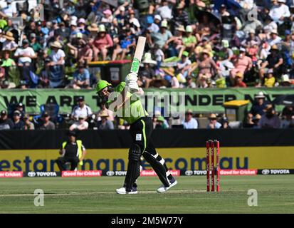 ALBURY NSW, AUSTRALIEN. 31. Dezember 2022. Big Bash League, Sydney Thunder gegen Hobart Hurricanes auf dem Lavington Sports Ground. Credit Karl Phillipson/Alamy Live News Stockfoto