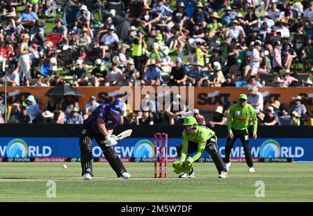 ALBURY NSW, AUSTRALIEN. 31. Dezember 2022. Big Bash League, Sydney Thunder gegen Hobart Hurricanes auf dem Lavington Sports Ground. Credit Karl Phillipson/Alamy Live News Stockfoto