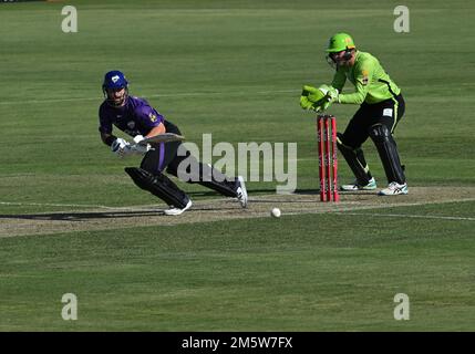 ALBURY NSW, AUSTRALIEN. 31. Dezember 2022. Big Bash League, Sydney Thunder gegen Hobart Hurricanes, auf dem Lavington Sports Ground. Credit Karl Phillipson/Alamy Live News Stockfoto