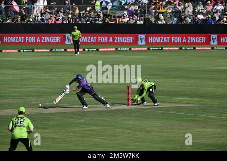 ALBURY NSW, AUSTRALIEN. 31. Dezember 2022. Big Bash League, Sydney Thunder gegen Hobart Hurricanes, auf dem Lavington Sports Ground. Credit Karl Phillipson/Alamy Live News Stockfoto