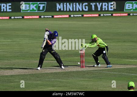 ALBURY NSW, AUSTRALIEN. 31. Dezember 2022. Big Bash League, Sydney Thunder gegen Hobart Hurricanes, auf dem Lavington Sports Ground. Credit Karl Phillipson/Alamy Live News Stockfoto