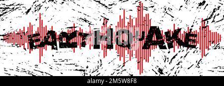 Erdbebenhintergrund. Seismogramm zur seismischen Messung. Stock Vektor