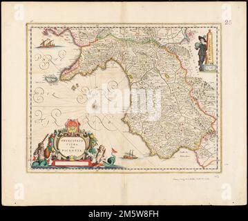 Principato citra olim Picentia. Karte der Region Kampanien in Süditalien. Verso ist leer. Katalogisierung, Erhaltung und Digitalisierung teilweise durch die National Endowment for the Humanities: Exploring the human Endeavor. Teil des zusammengesetzten Portfolioatlas mit dem Titel „Sammlung alter Karten.“. Sammlung alter Karten. Sammlung alter Karten, Italien, Kampanien, Region Stockfoto