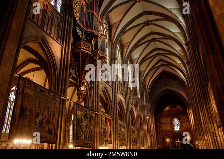 Cathédrale de Notre-Dame de Strasbourg, Straßburg, Elsass, Frankreich Stockfoto