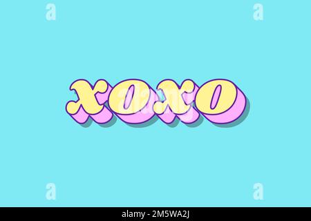 XOXO-Wort-Retro-Typographie-Vektor Stock Vektor