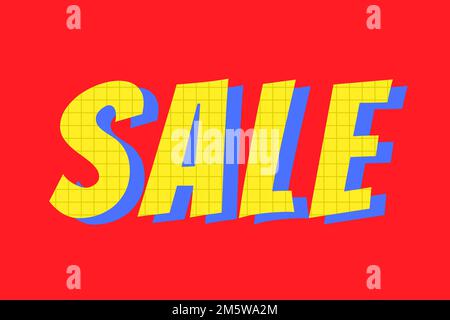 Verkaufswort Cartoon-Typographie-Vektor Stock Vektor