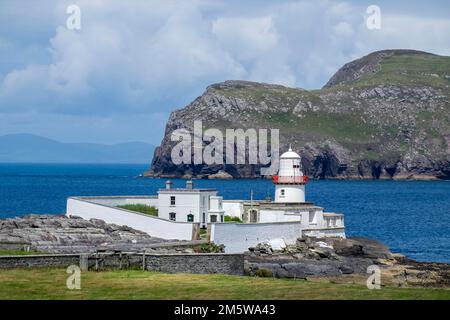 Cromwell Point Lighthouse, Valentia Island, County Kerry, Irland Stockfoto